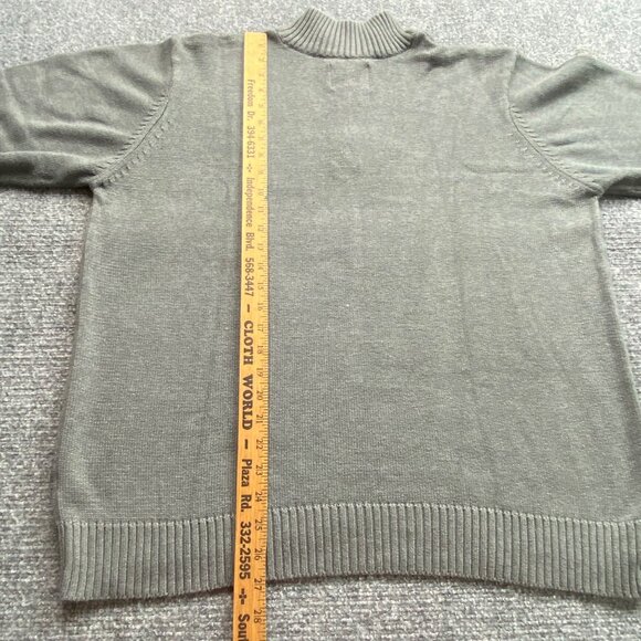 Saddlebred‎ Sweater Mens XL Gray Striped 1/4 Zip Pullover Classic Preppy Career - Picture 8 of 11
